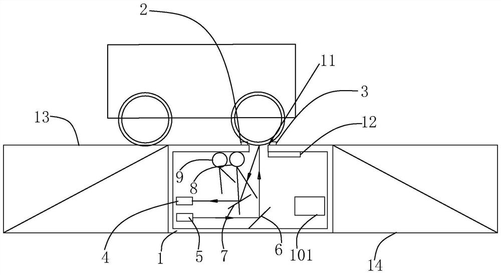 Tread pattern depth measuring device and method and computer readable storage medium