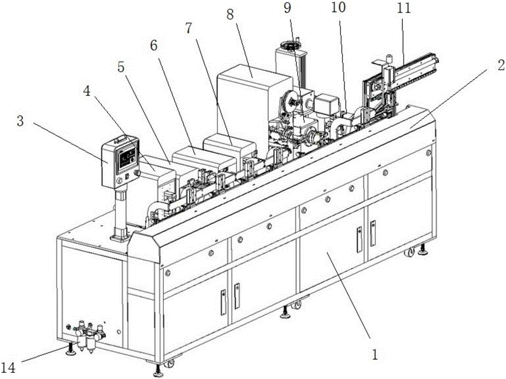 Full-automatic peeling, knit cutting and copper foil winding machine and working method thereof