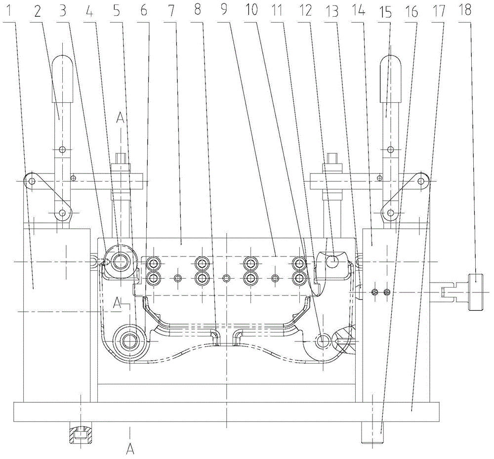 Brake support hole location degree measuring instrument