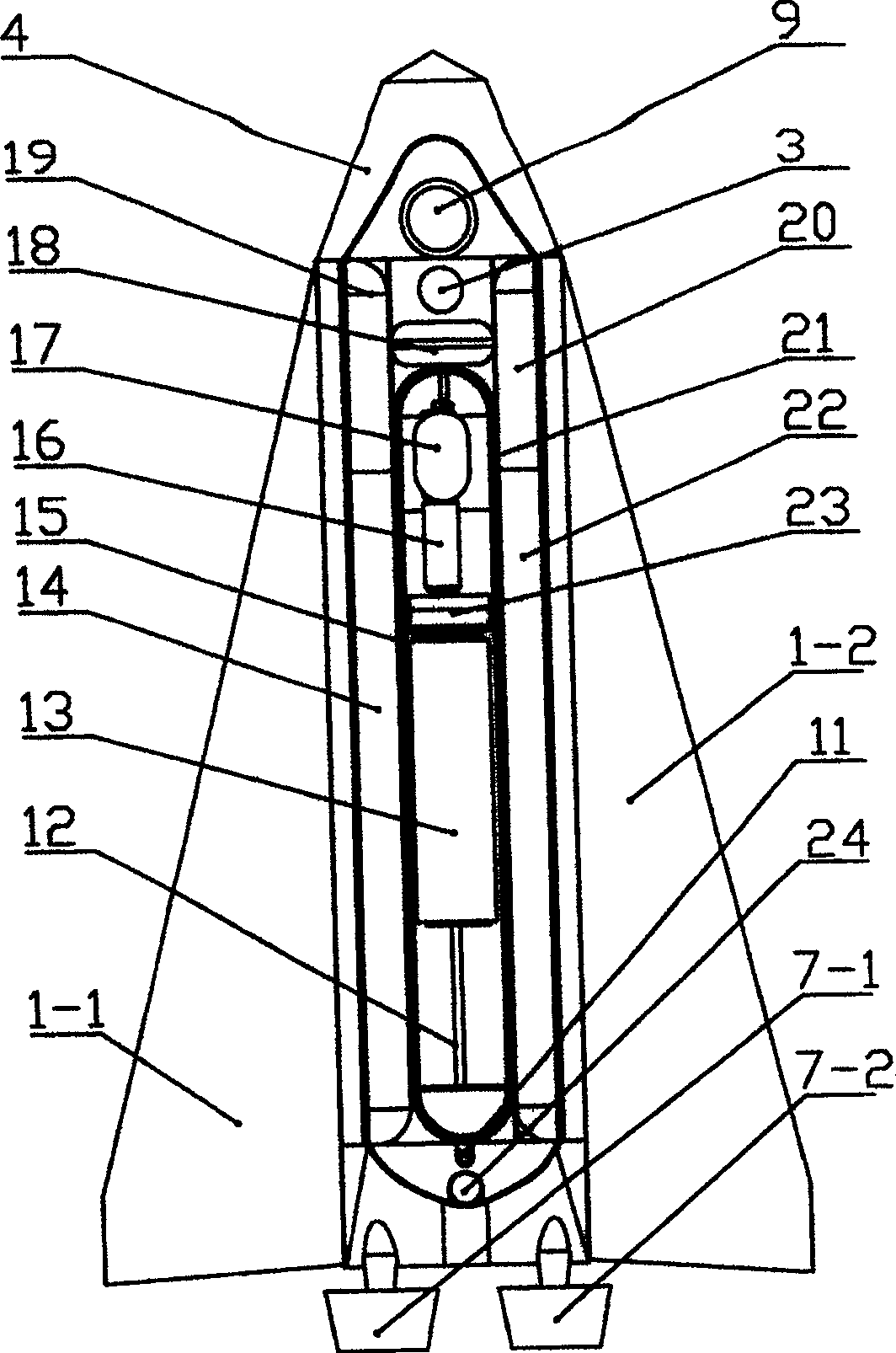 Hybrid type underwater sailing device