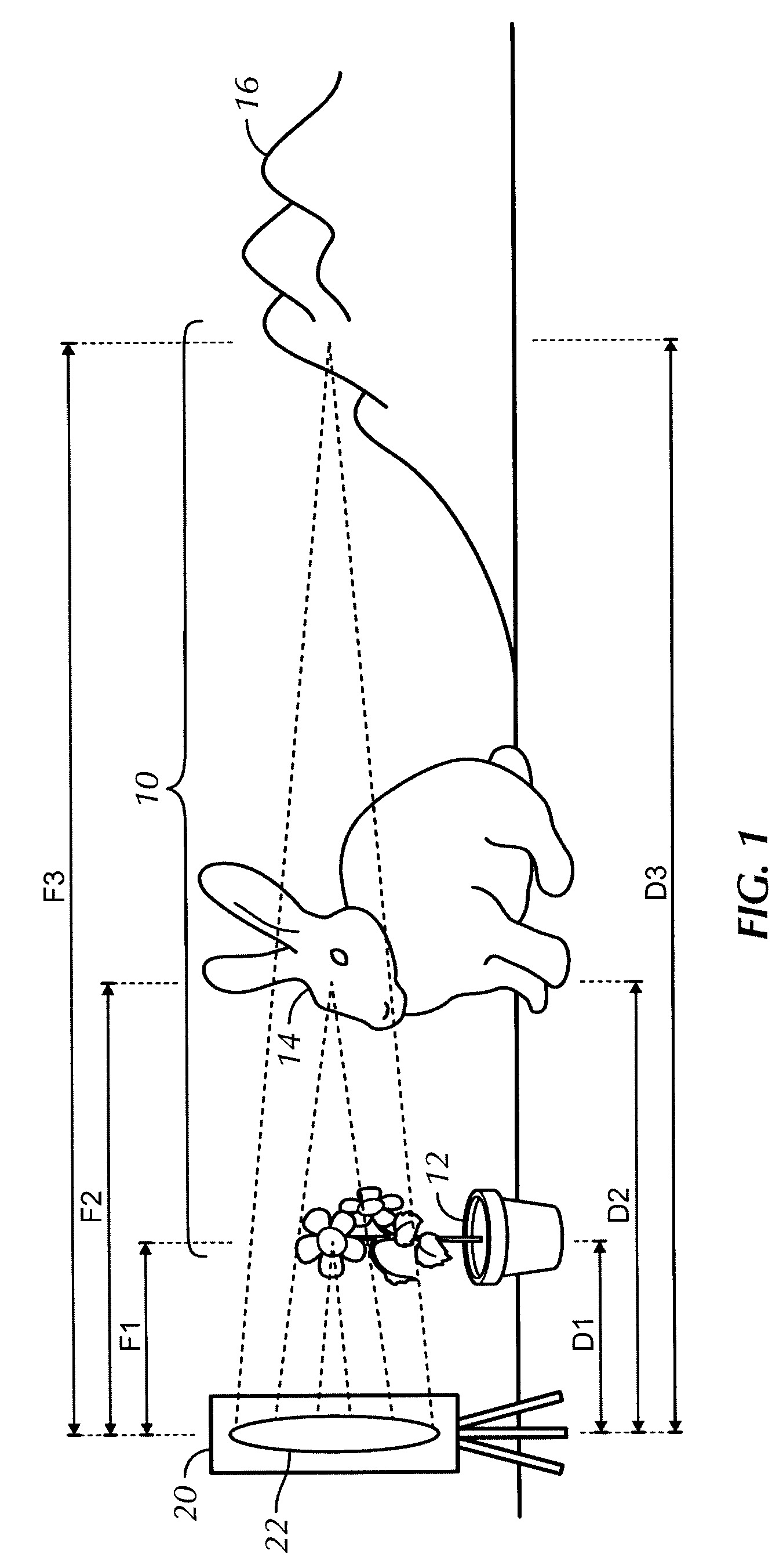 Method and apparatus for providing a video image having multiple focal lengths