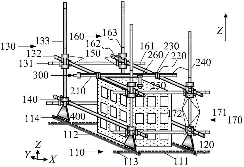 Modularized three-axis self-adaptive movable 3D printing device and method