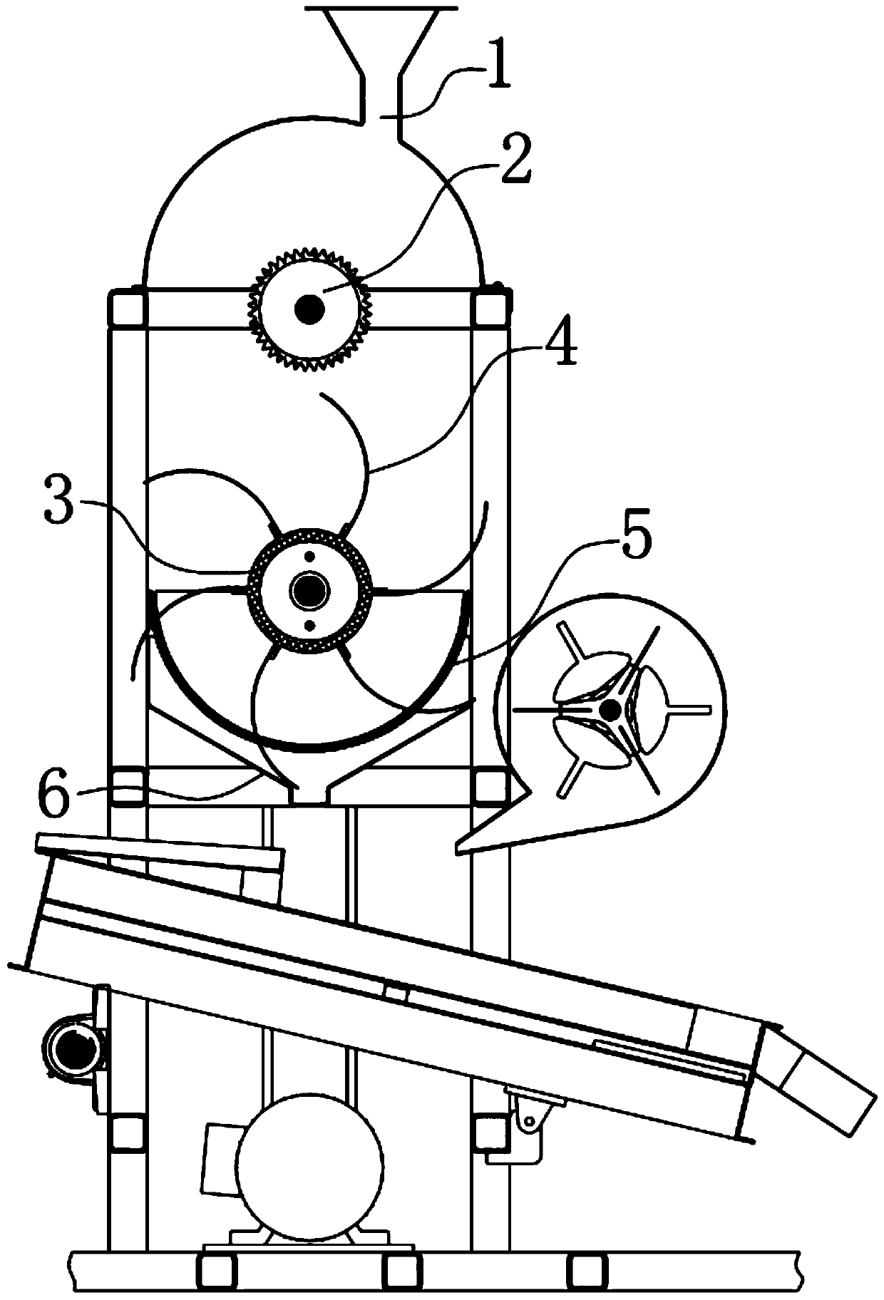 Shelling device aiming at Chinese chestnuts