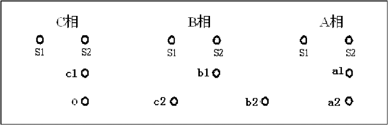 Integration wiring apparatus used for high voltage three-phase combination mutual inductor on-site detection