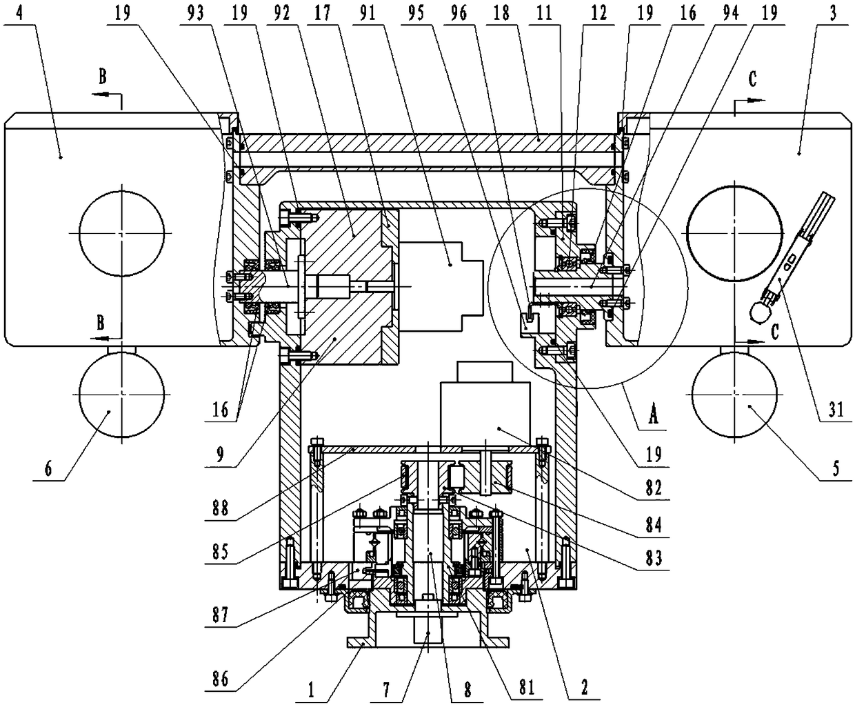 Pan-tilt for inspection robot of transformer substation