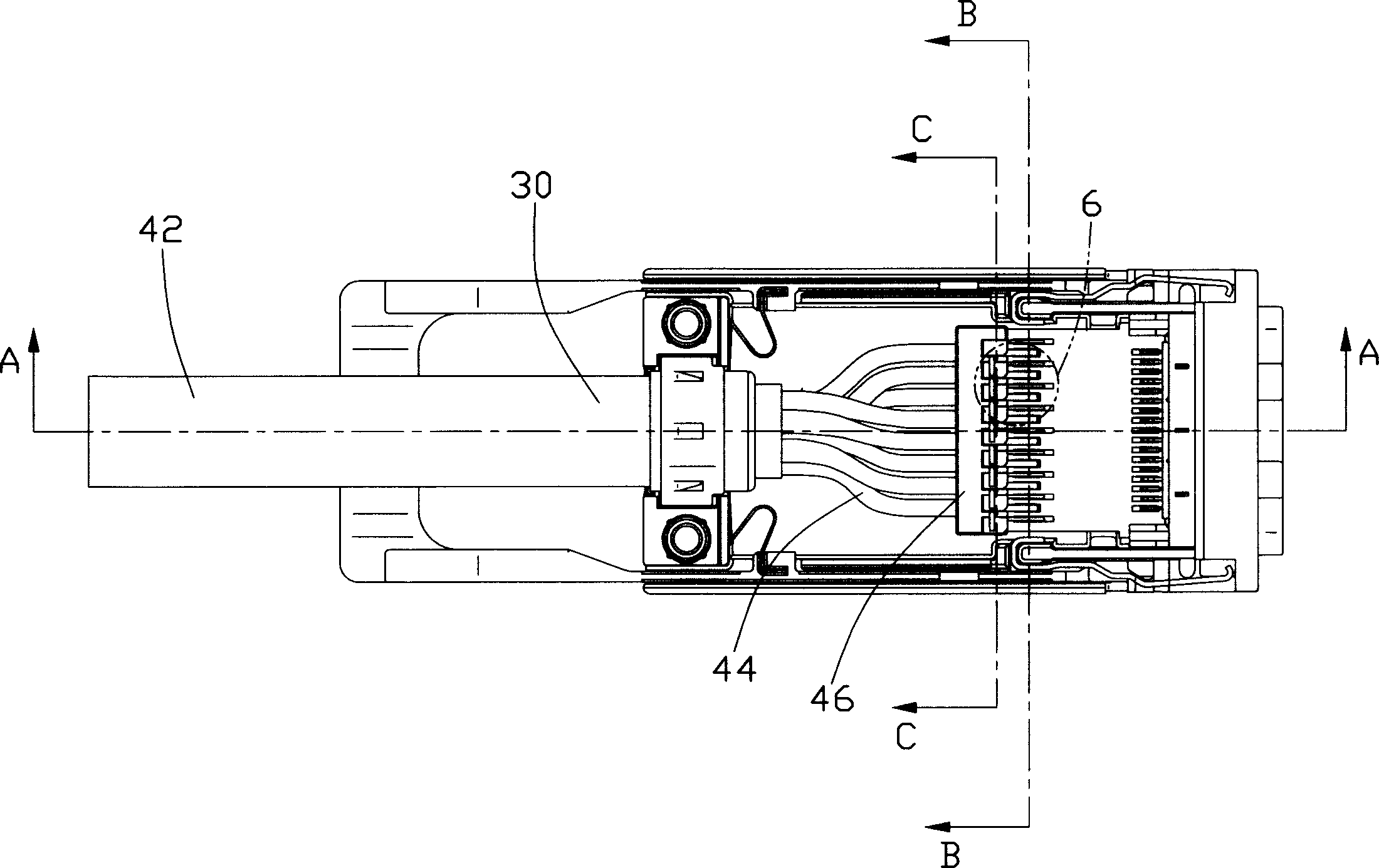 Wire and cable connector assembly and its making process