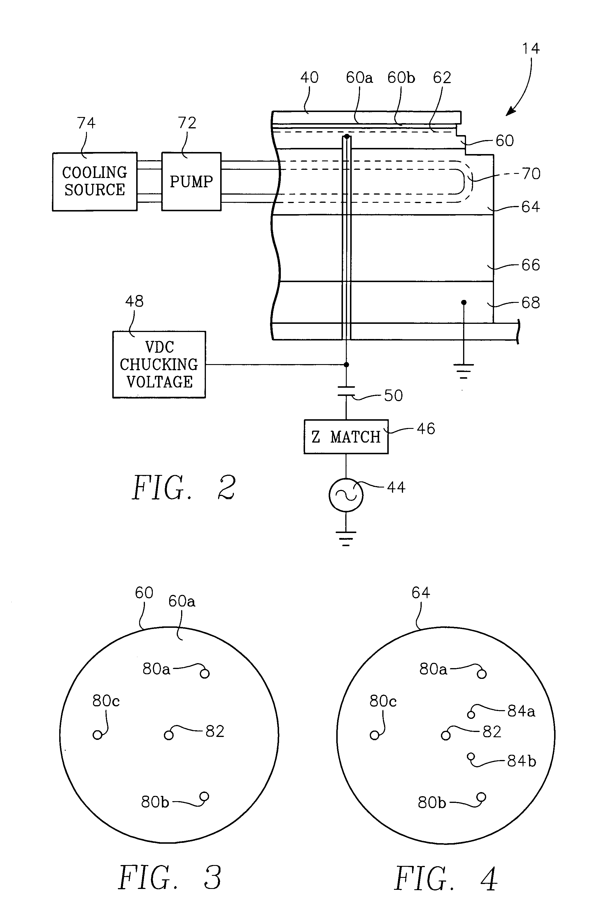 Gasless high voltage high contact force wafer contact-cooling electrostatic chuck