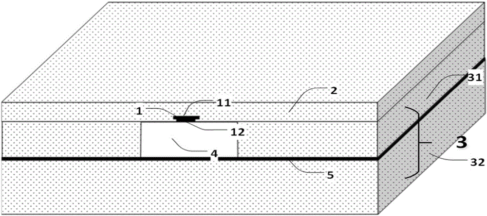 Silicon-based inverted microstrip line structure and manufacturing method therefor