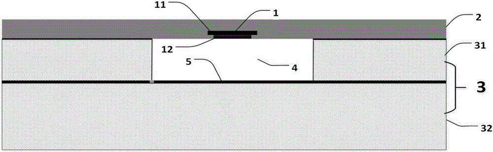 Silicon-based inverted microstrip line structure and manufacturing method therefor