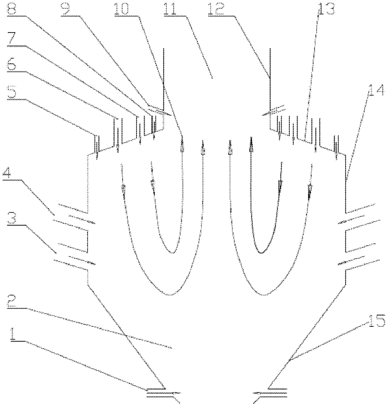 A W-type flame decoupling combustion furnace and decoupling combustion method