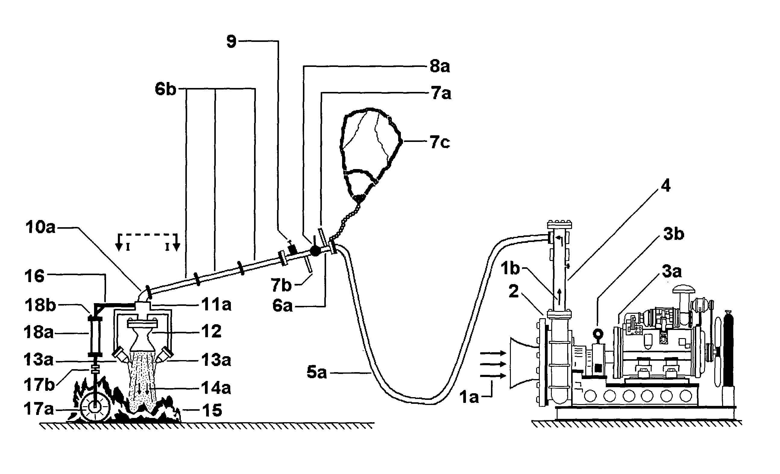 Ambient-air jet blast flames containment and suppression system