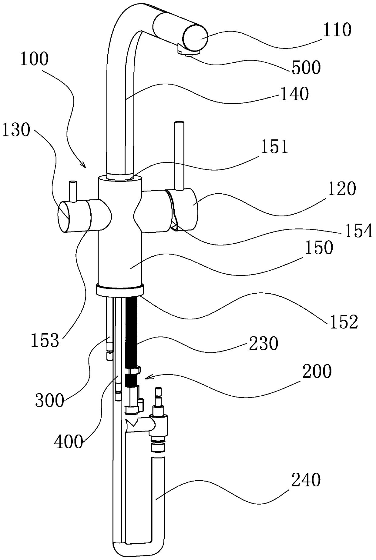 Multifunctional drawing-pulling water faucet