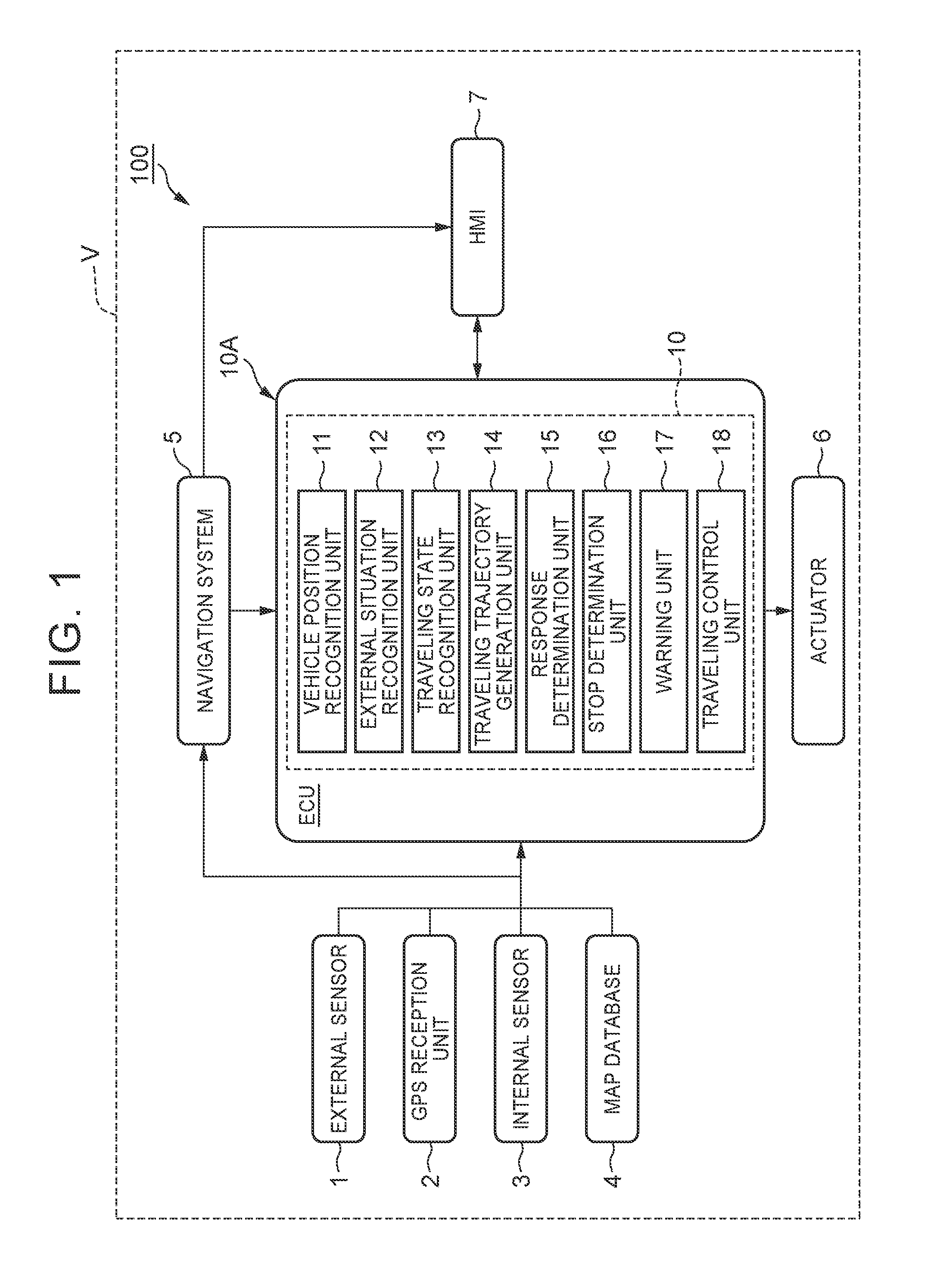 Vehicle traveling control device