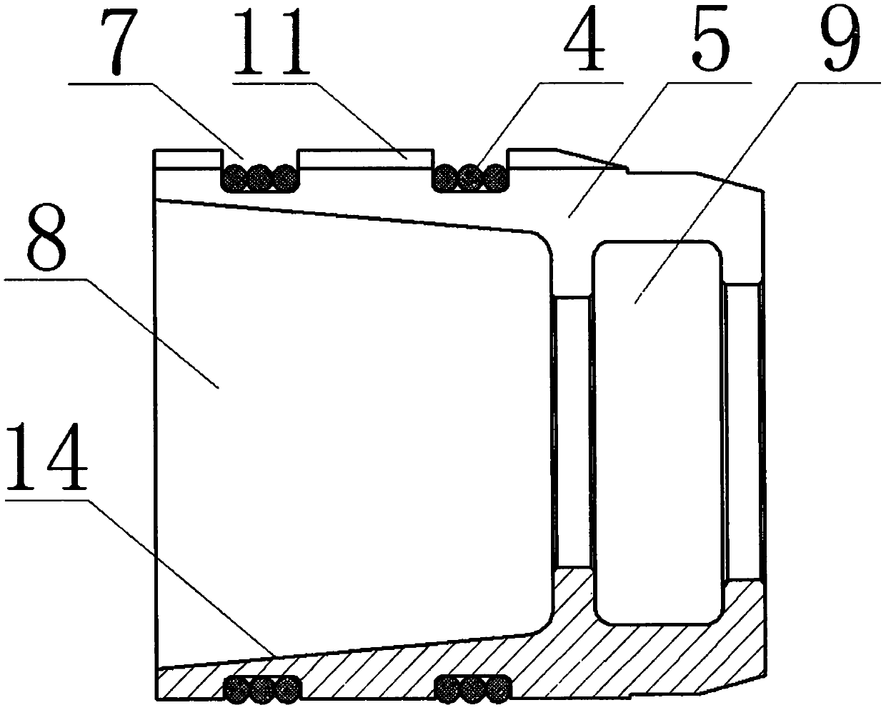 Inner spline part key side positioning spline expansion device and machining process thereof