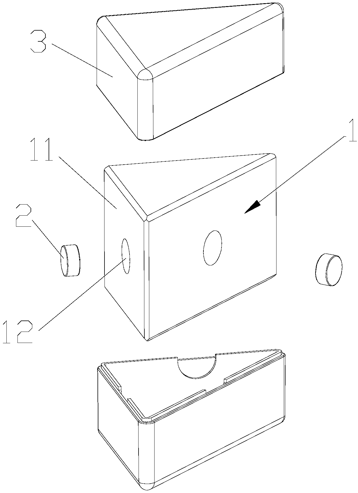 Wooden magnetic building block with plastic shell and manufacturing method thereof