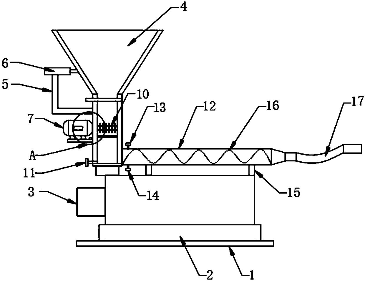 Positive pressure type wood fiber feeding device