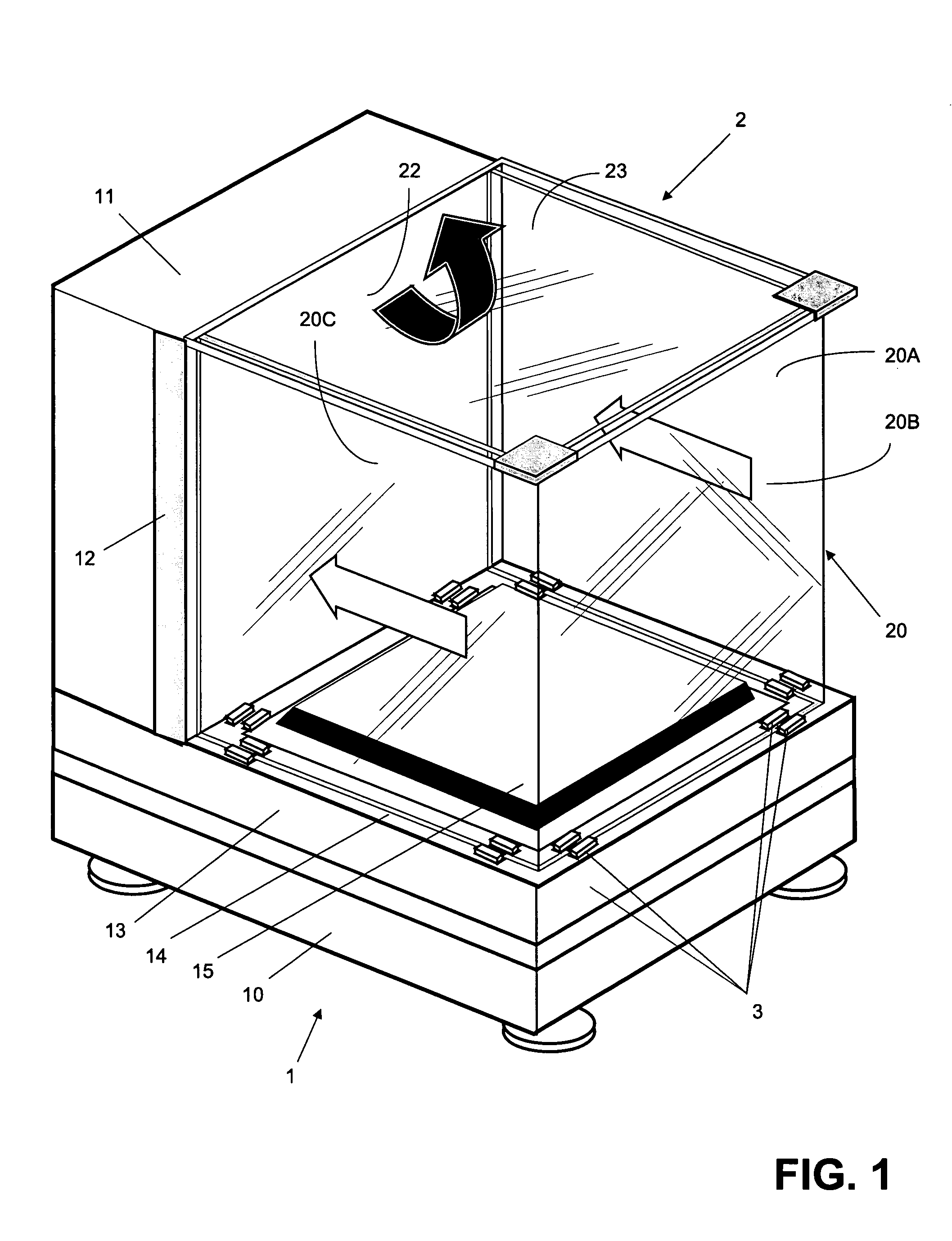 Balance with a draft protection device