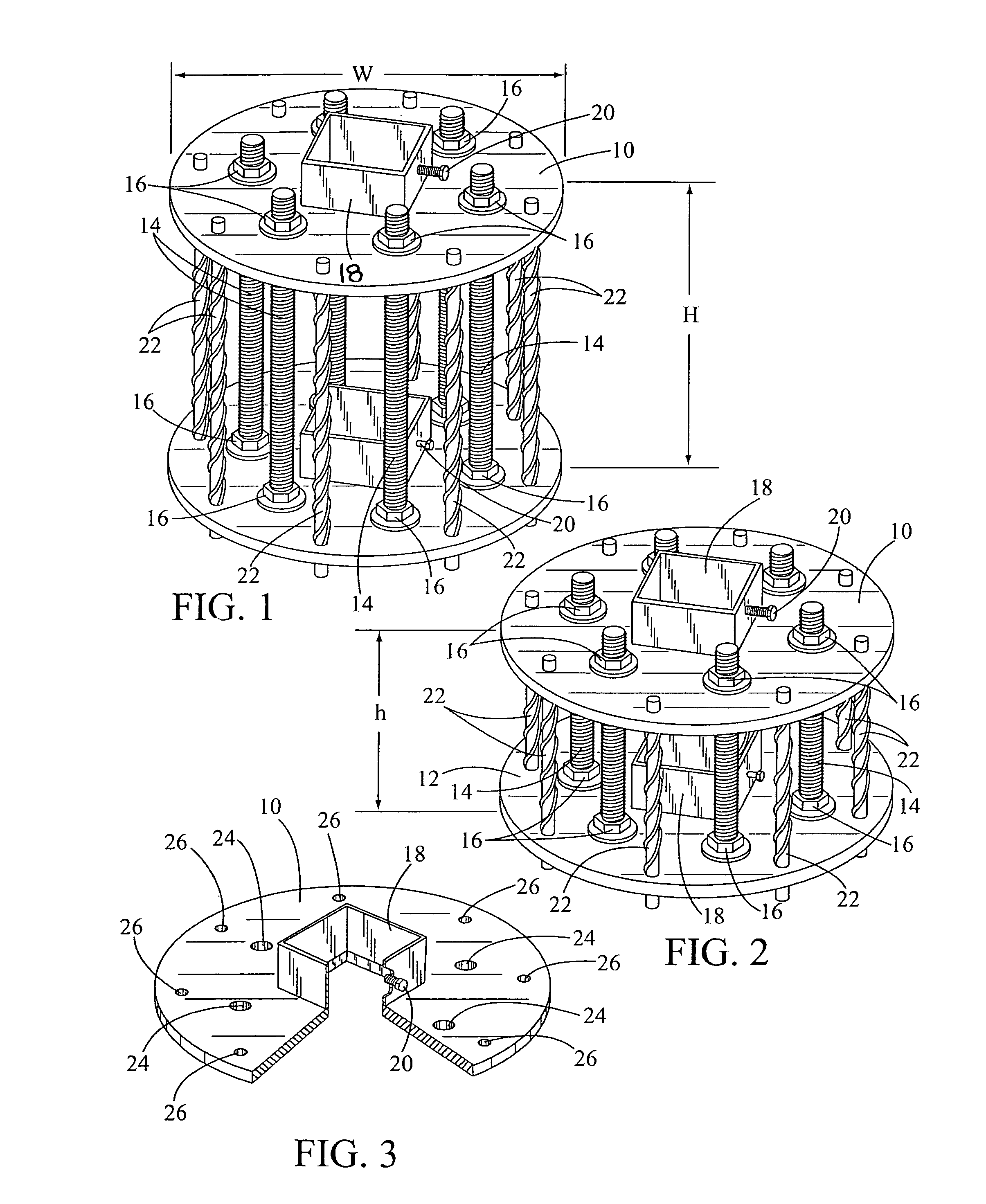 Helical pier with adjustable pierhead plates for supporting a structure above a ground surface