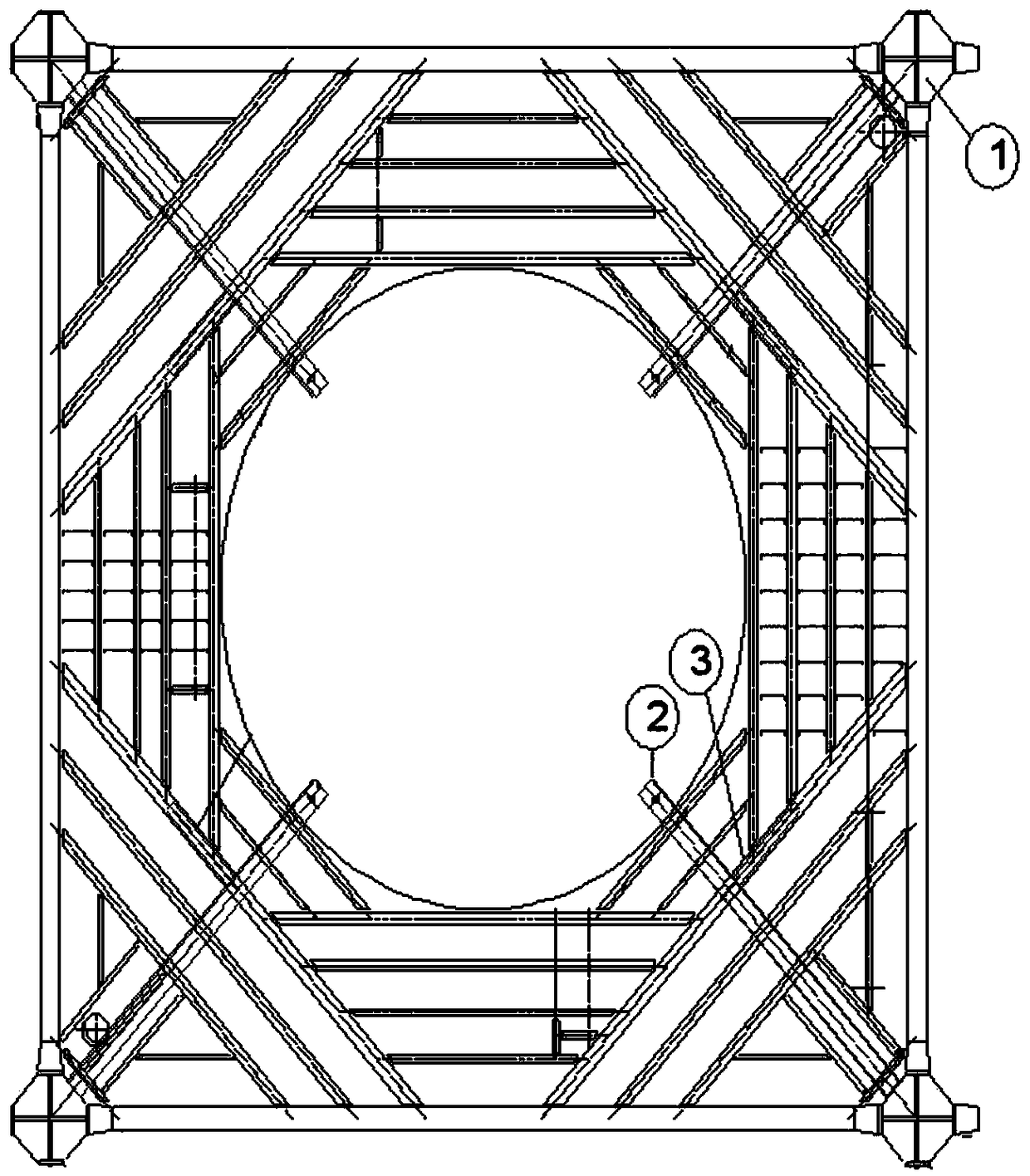 Pushing segmented hydraulic synchronous lifting assembling method for furnace shell of blast furnace