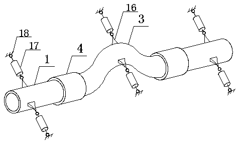 Large-diameter long-distance heat preservation combined pipeline structure and construction method thereof