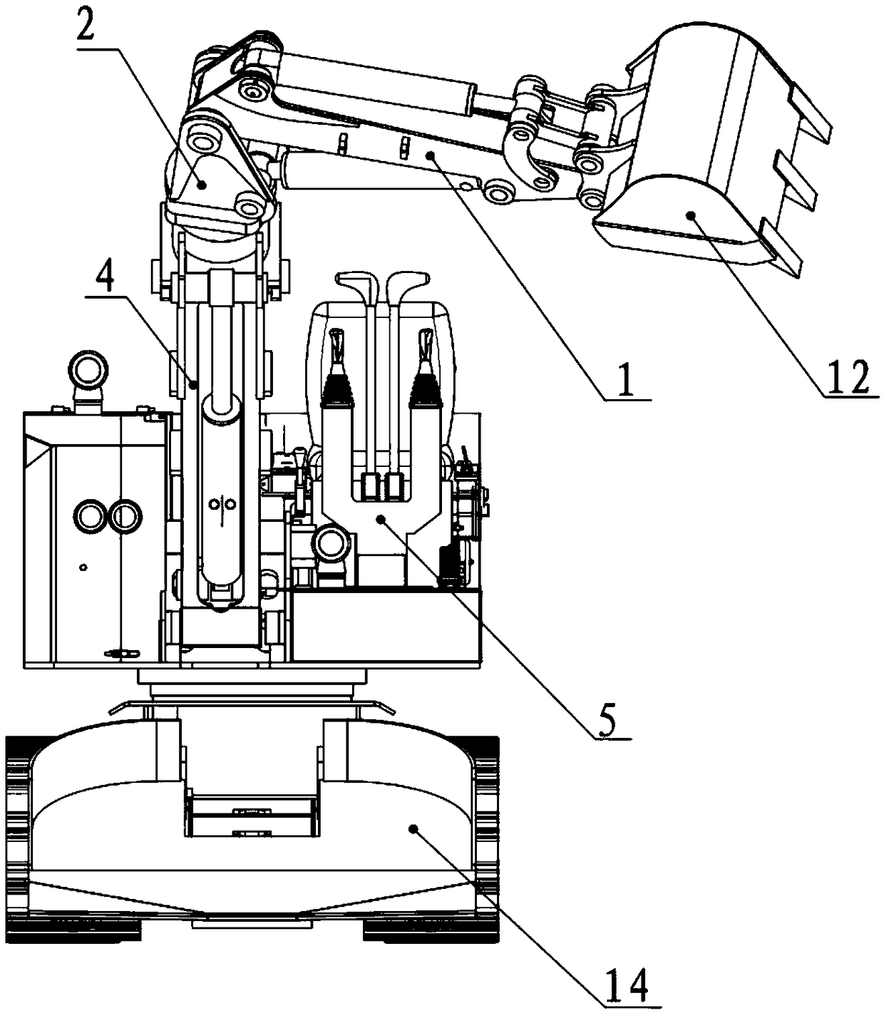 Mining scraper type electric hydraulic excavator