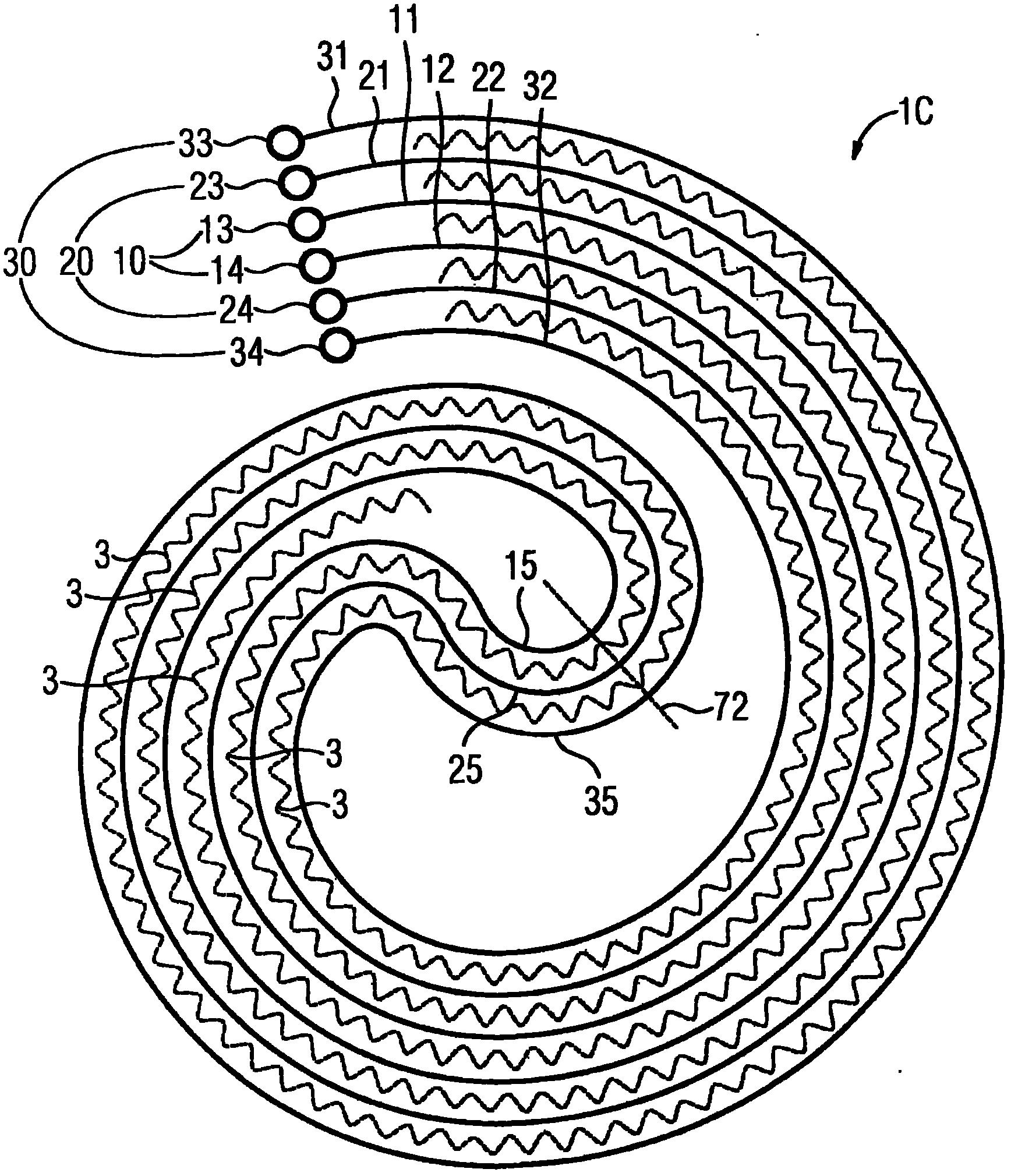 Conductor arrangement for a resistive switching element having at least two composite conductors made from superconducting conductor bands