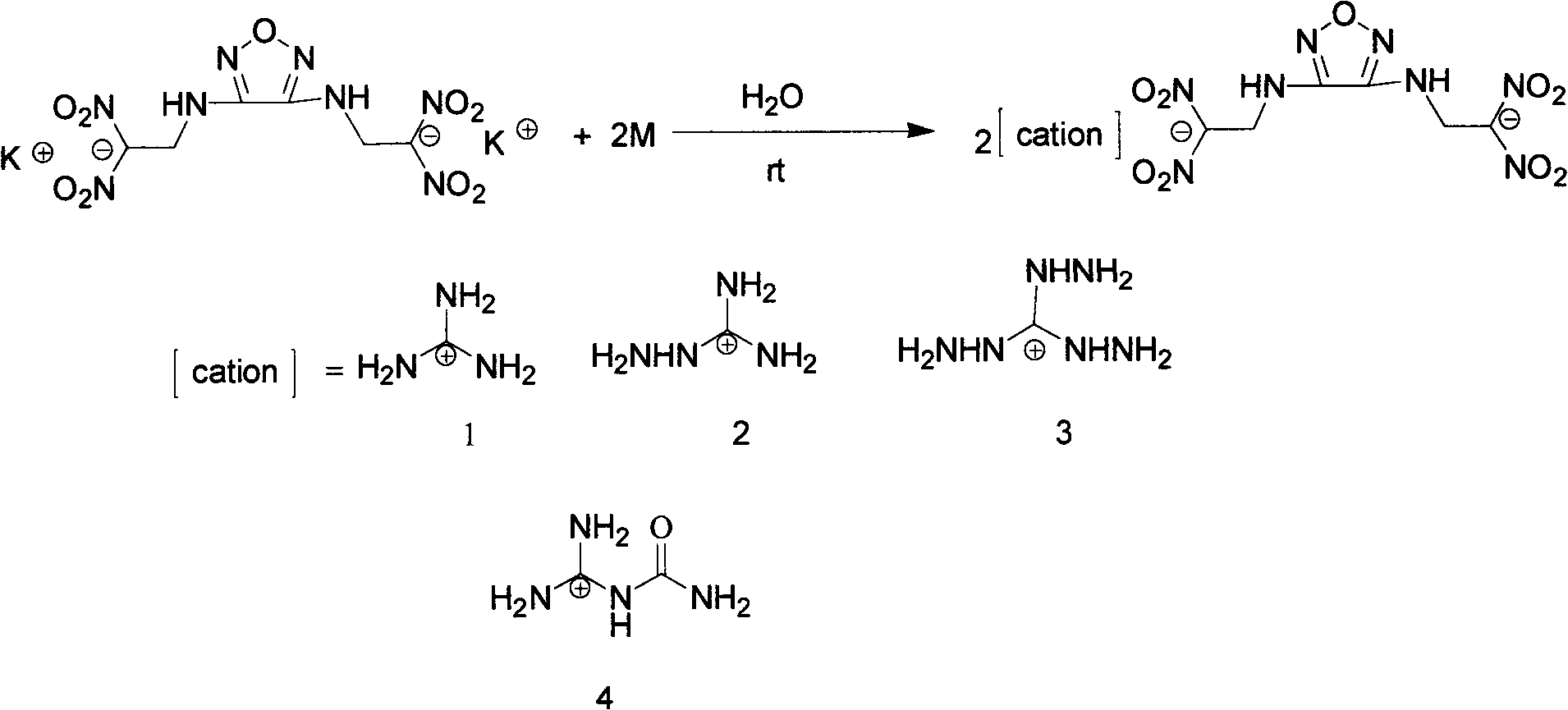 Diazo(N-dinitryl ethyl) furazan energy-containing ionic salts and preparation method thereof