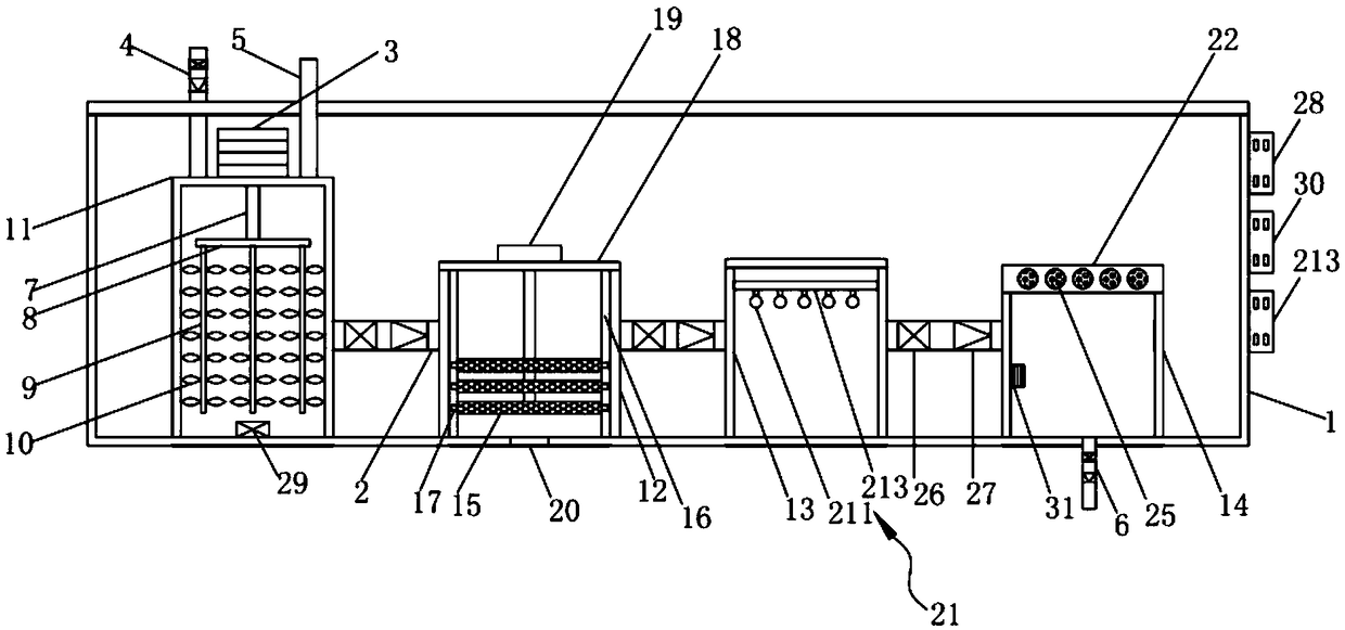 Purification device of sterilization, disinfection and deodorization for urban sewage pond and use method