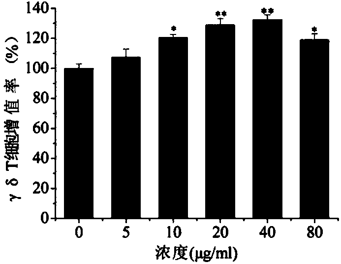 Application of quercitrin in preparation of human gamma delta T cell proliferator