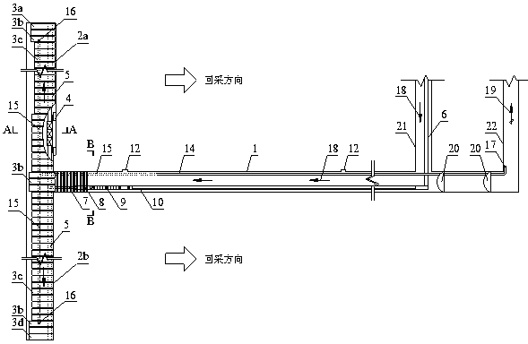 T-shaped roadway layout applicable to intelligent manless working faces