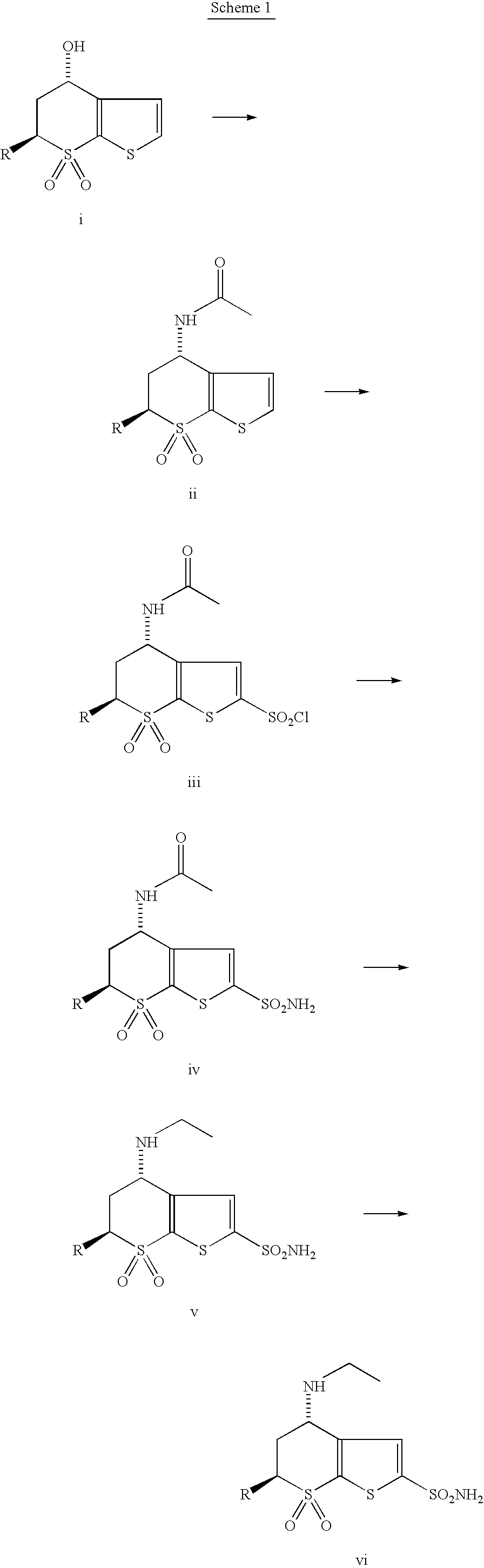 Process for preparing 5,6-dihydro-4-(S)-(ethylamino)-6-(S) methyl-4H-thieno[2,3b]thiopyran-2-sulphonamide-7,7-dioxide HCl