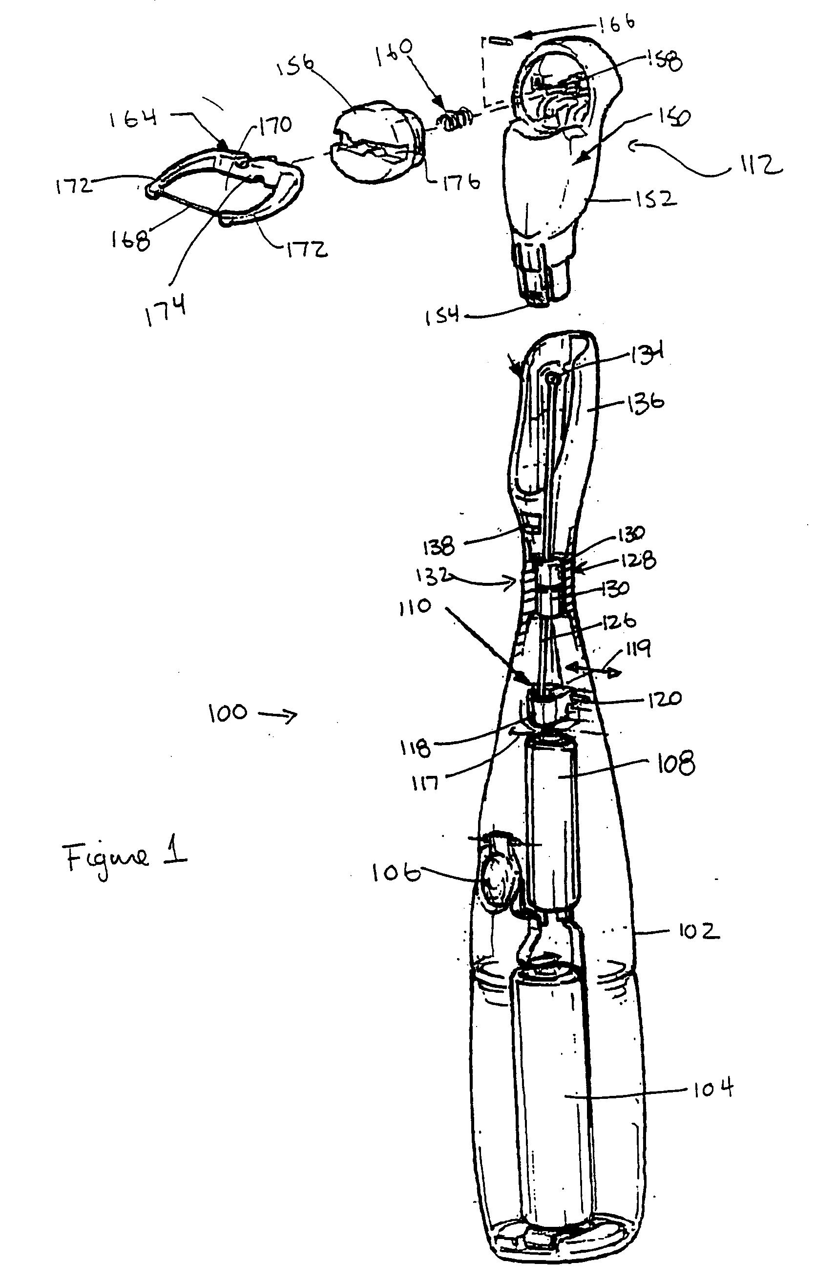 Electric oral cleaning device