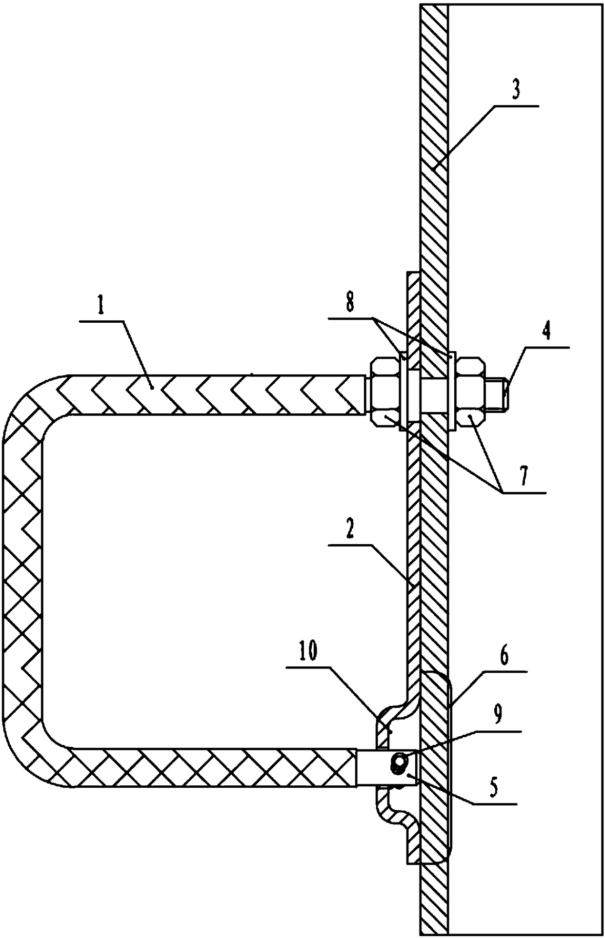 U-shaped foot nail for preventing iron tower from falling and using method thereof