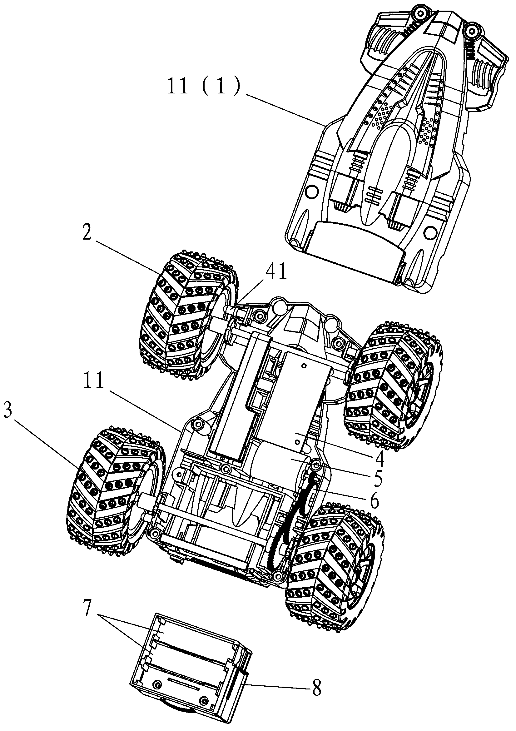 Reversible remote-control toy car