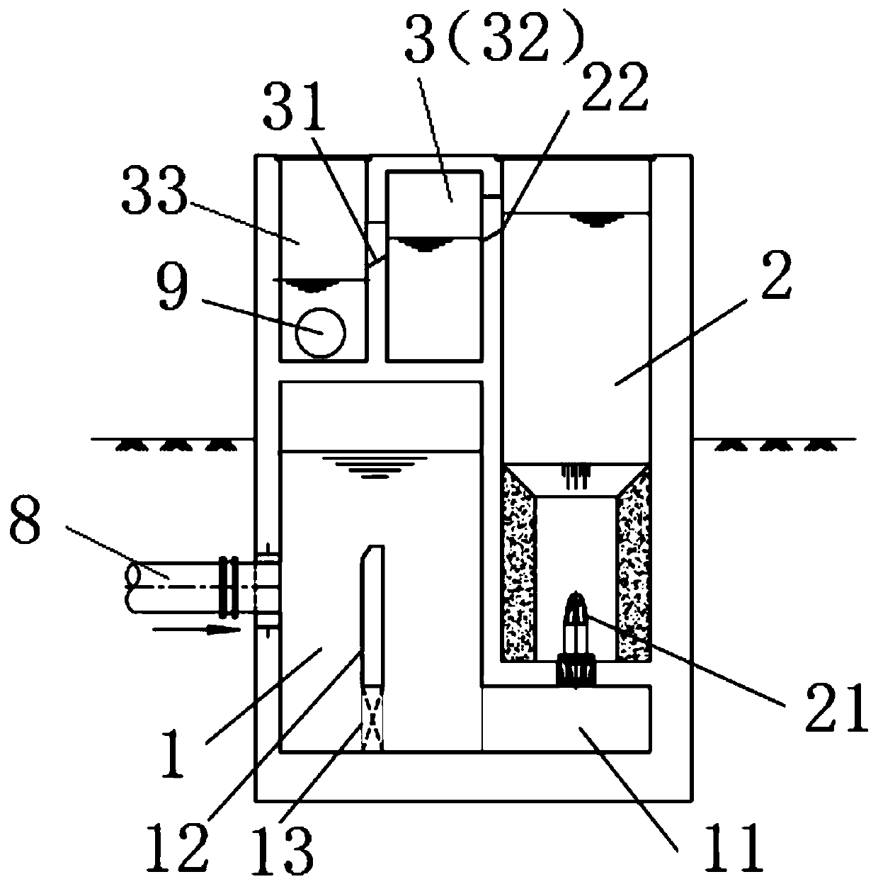 Intensive pump house with lifting and water distributing functions