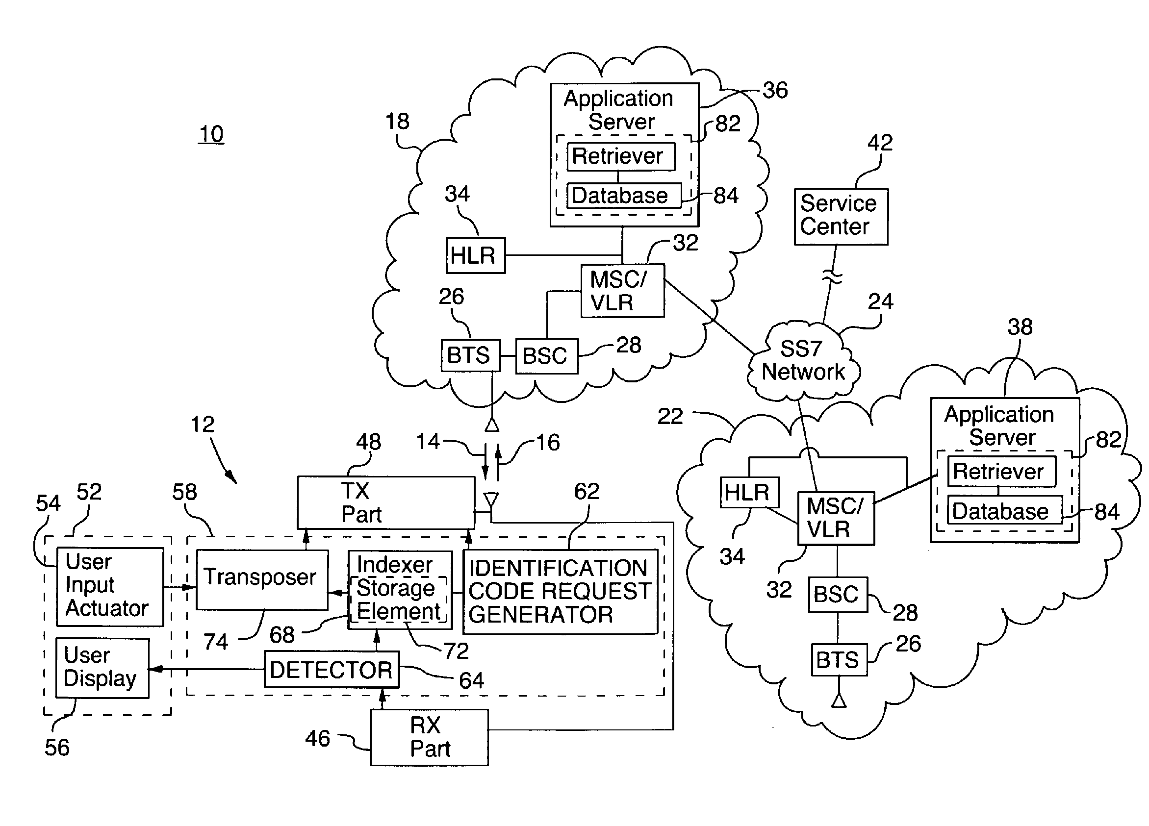 Apparatus, and associated method, for transposing short codes used to direct a call to a service center during operation of a mobile communication