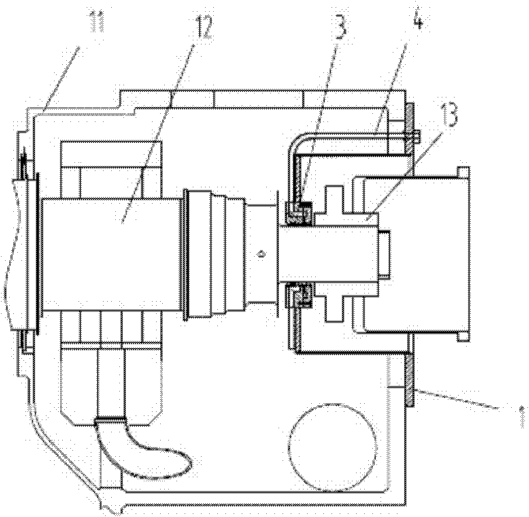 Oil sealing device on end part of steam turbine shaft