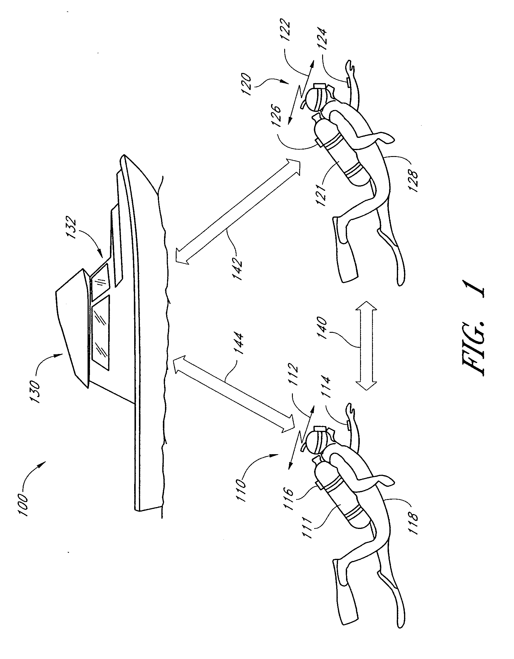 Scuba diving device providing underwater navigation and communication capability