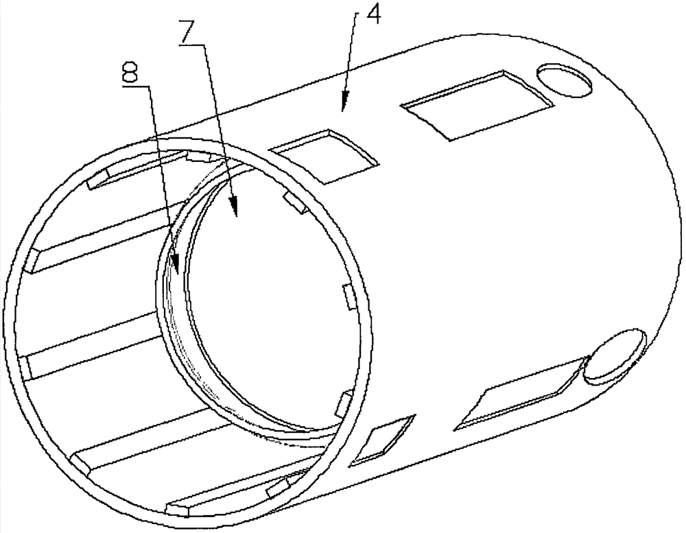 Roller for fixation of dredging cable of pipeline slit remover, and matched fixing method for dredging cable