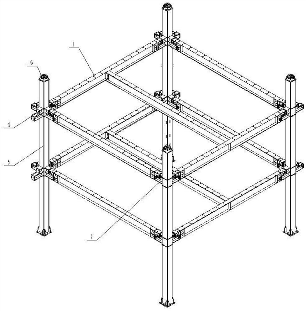 Fabricated building main body frame structure