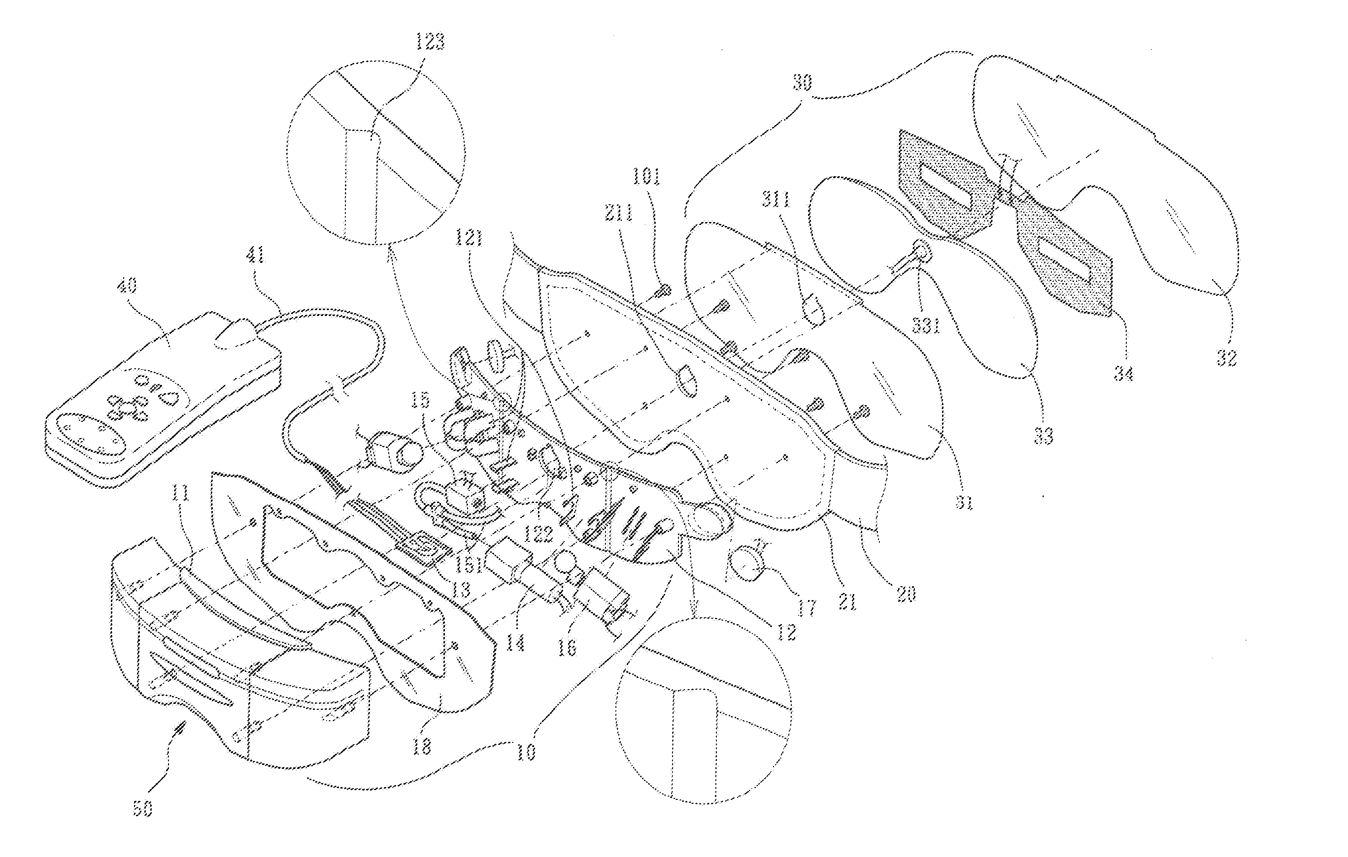 Multi-functional eye massaging device having expandable body