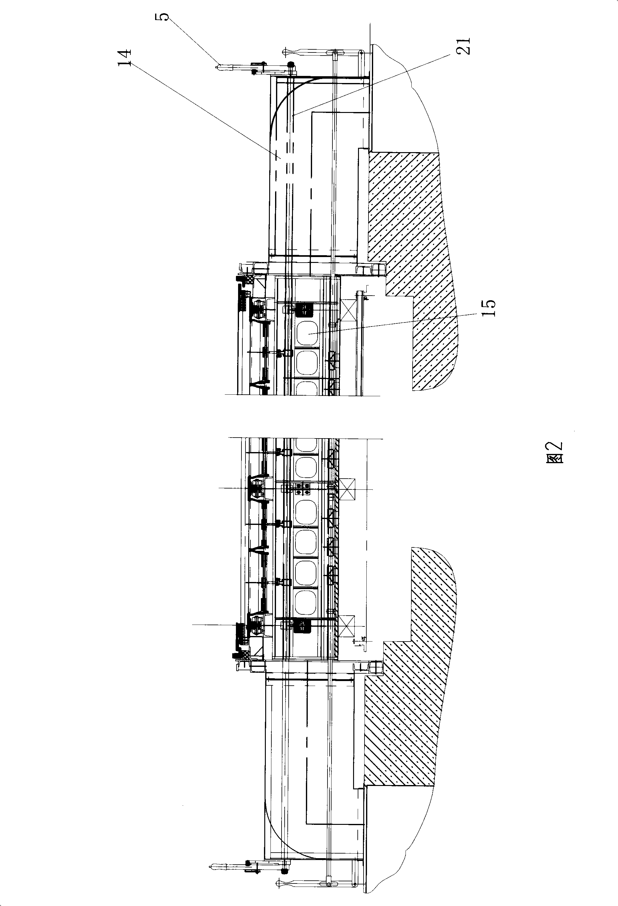 Large wind barn small air scoop crossbeam type chain-grate