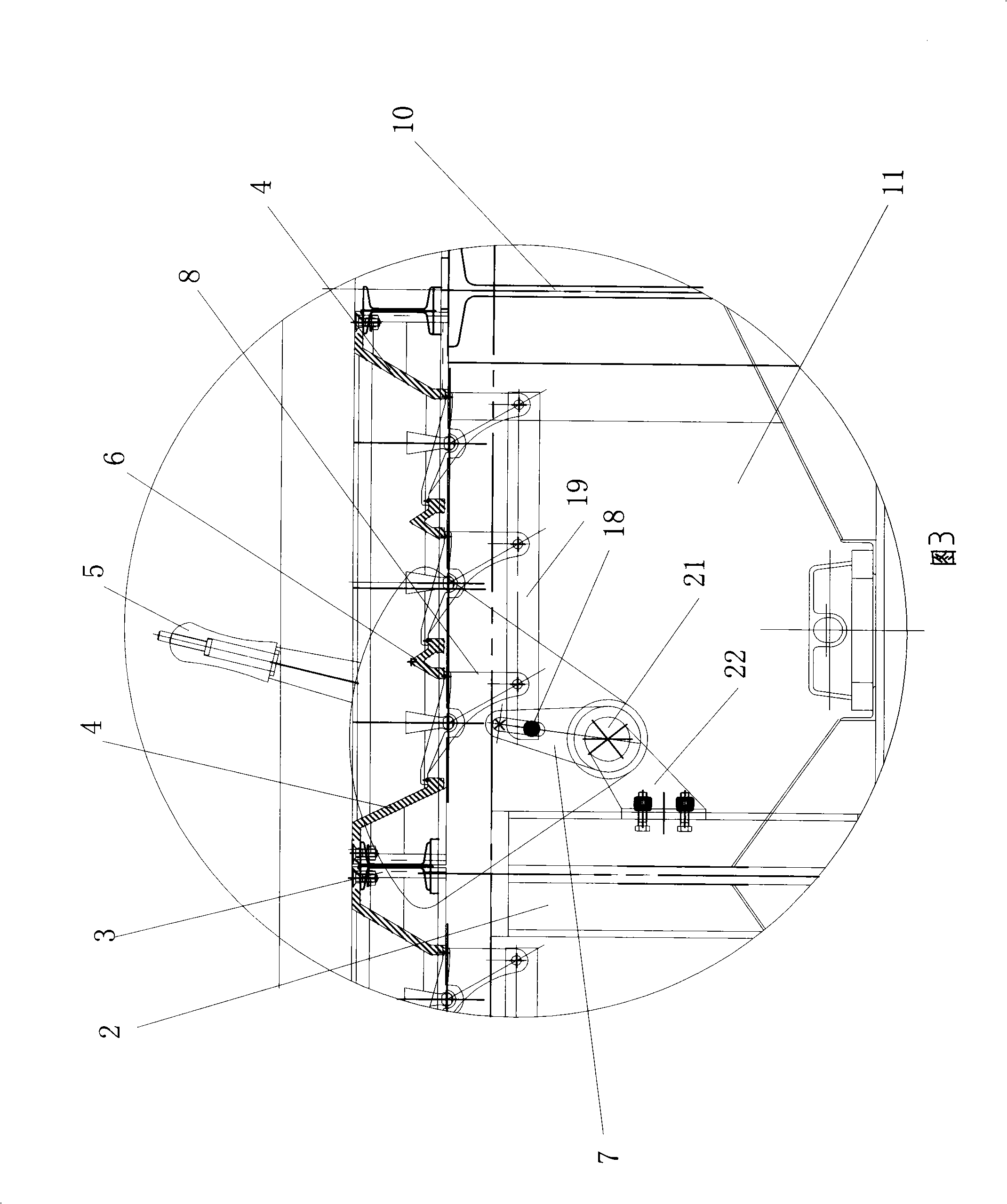 Large wind barn small air scoop crossbeam type chain-grate