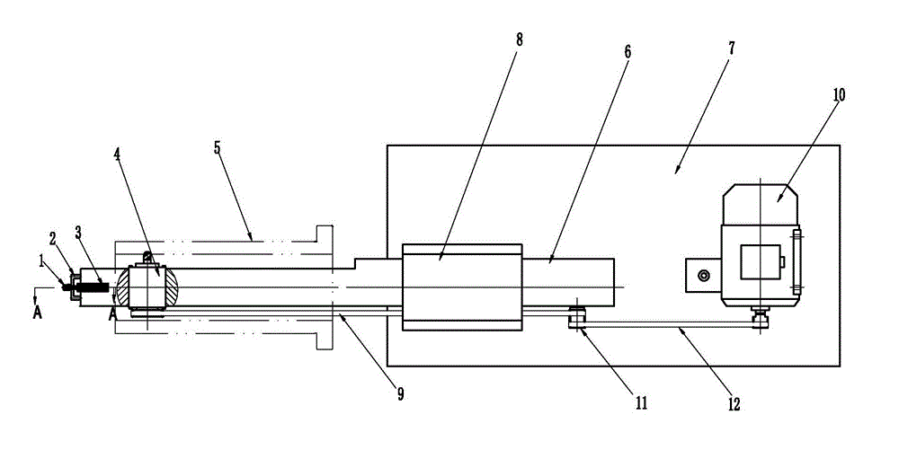 Device for machining ultra-large lead inner helixes of machine barrel of plastic extruder