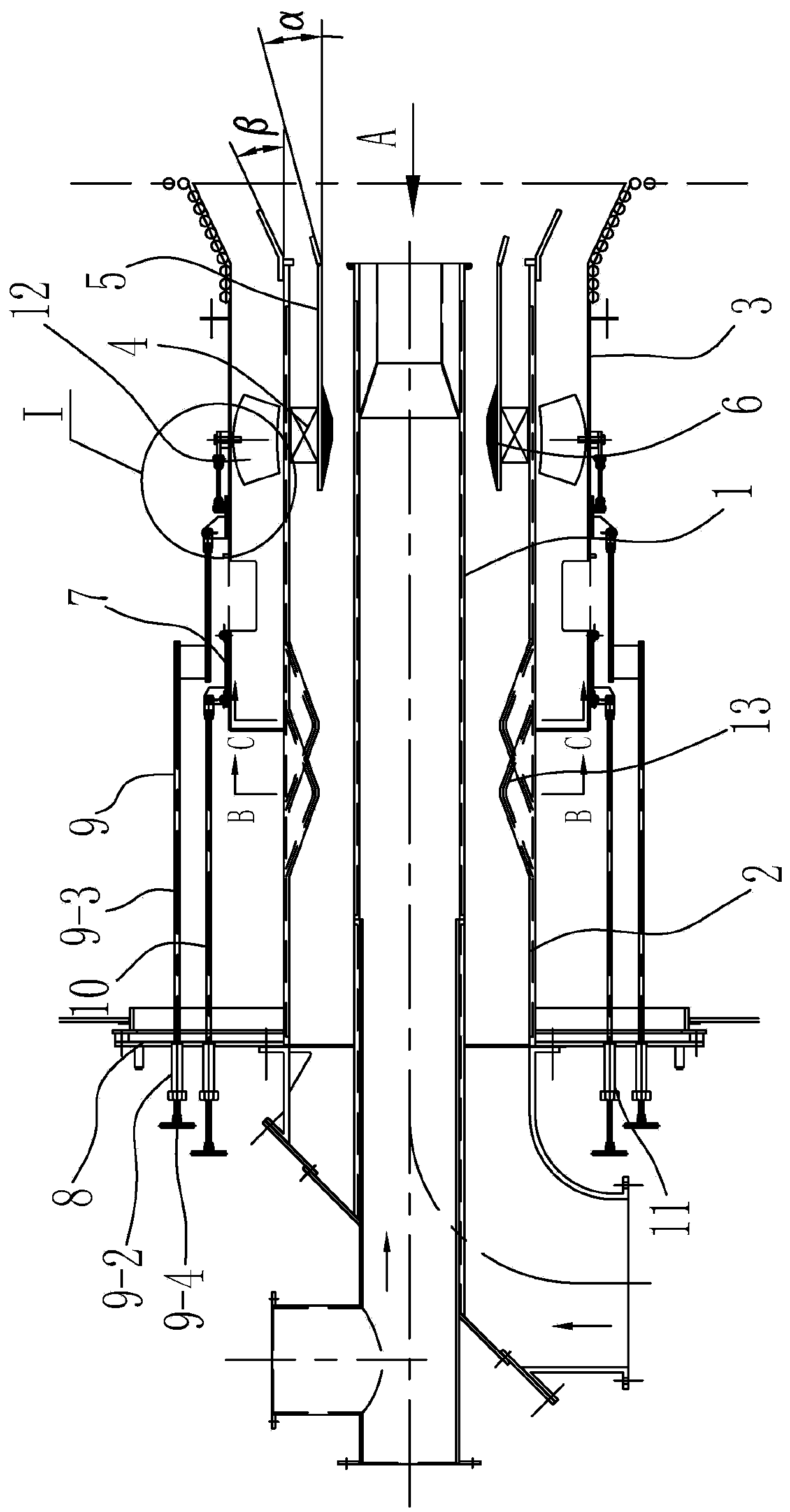 Swirling burner for pulverized coal dense and thin separation of lignite