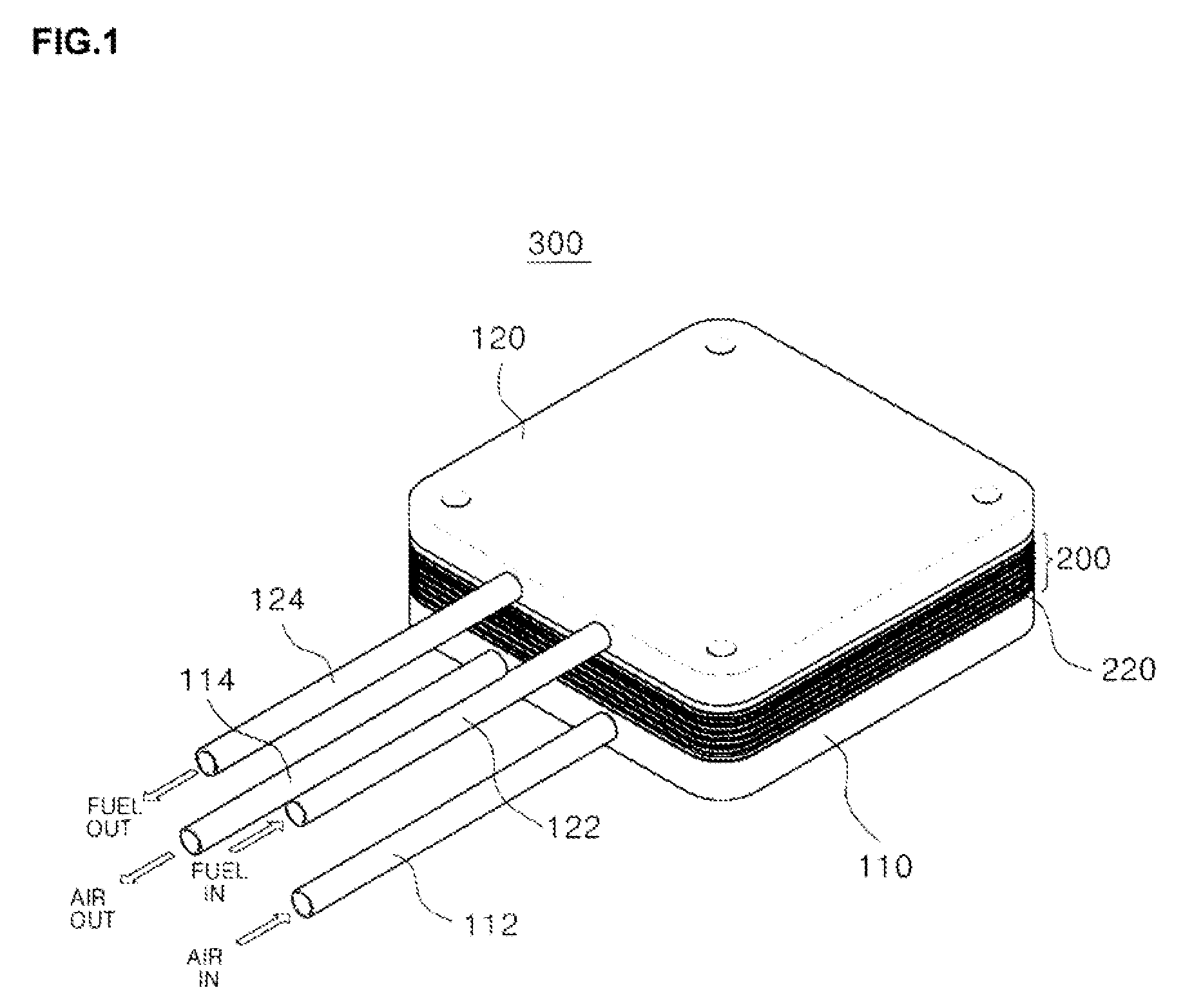 Solid oxide fuel cell stack with uniform flow distribution structure and metal sealing member