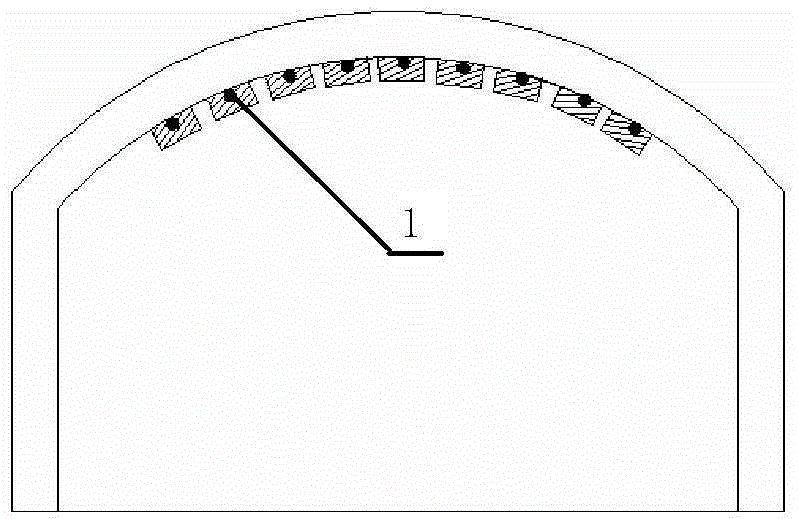 Tunnel-vault distributed optical fiber monitoring device, construction technology thereof and monitoring method thereof