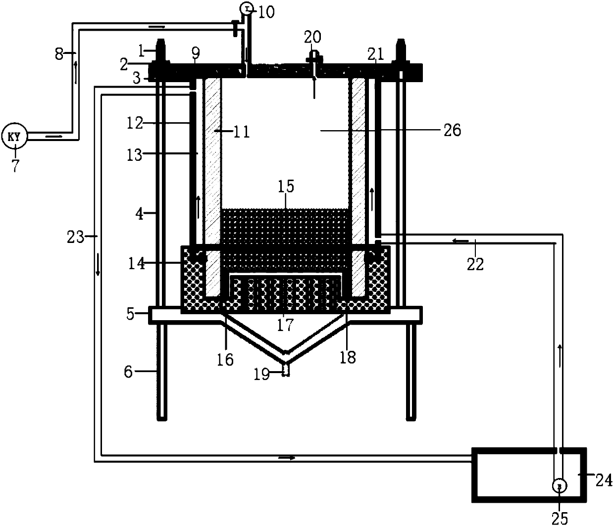 Experiment system for penetration of graphene particles in GCL