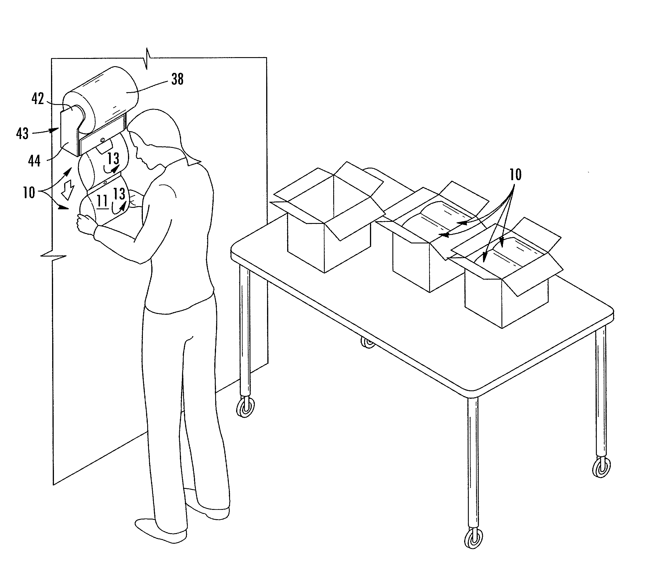 Inflatable Structure for Packaging and Associated Apparatus and Method