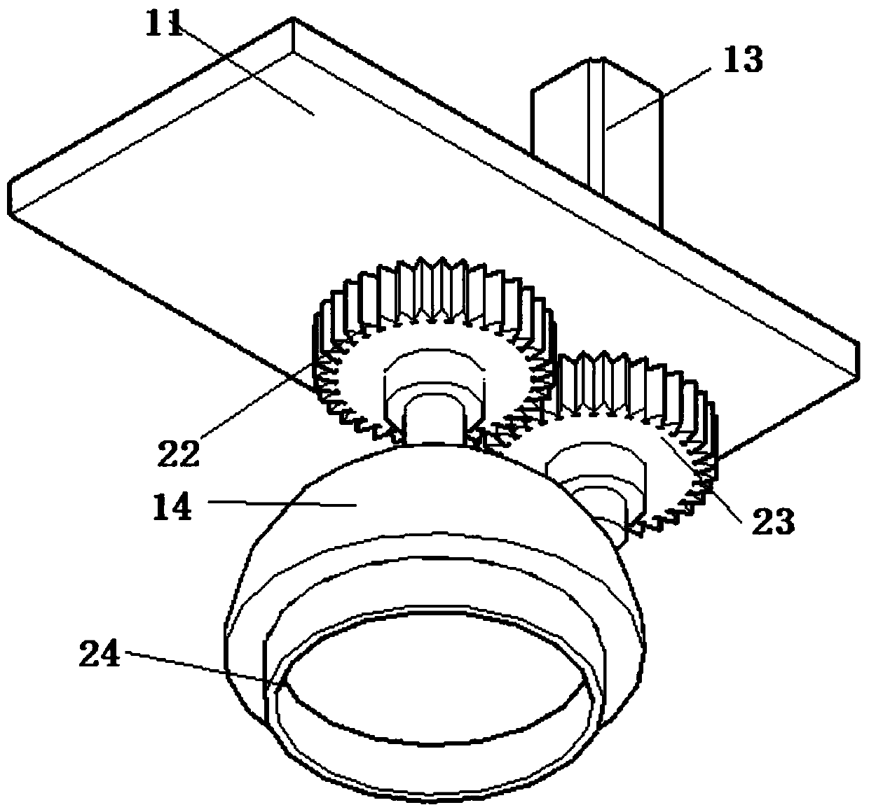 Corner cutting device for plastic bowl processing